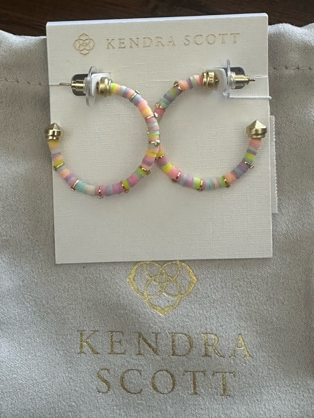 Kendra Scott Reece Small Hoop Earrings – Pastel Mix (NWT)